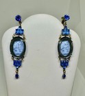 Whoopi Goldberg Estate Art Deco Cupid Intaglio Cameo Earrings 3 Inches Dangle — photo 5
