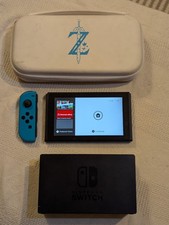 Nintendo Switch Switch 32GB Console - Neon Blue/Neon Red - Zelda Case - GC