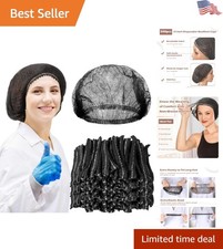500 Pcs Black Disposable Bouffant Caps 21 Inch - Unisex Hair Covers for Hygiene