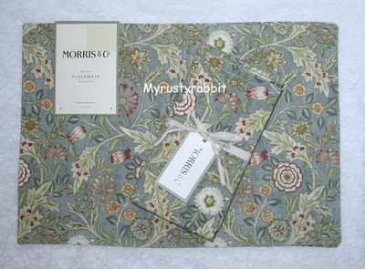 William Morris & Co Wilhemina 4 Fabric Placemats & 4 Napkins - Cotton - NEW