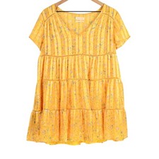 Urban Outfitters Pippa Chiffon Tiered Mini Dress, medium 