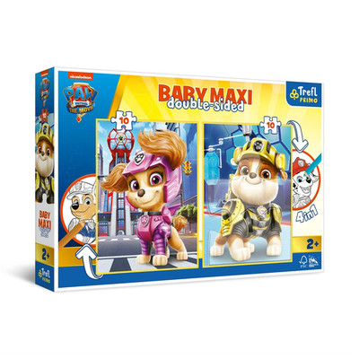 Trefl Paw Patrol doppelseitiges Maxi Rahmenpuzzle, 10 Teile, Pappe, ab 3 Jahren