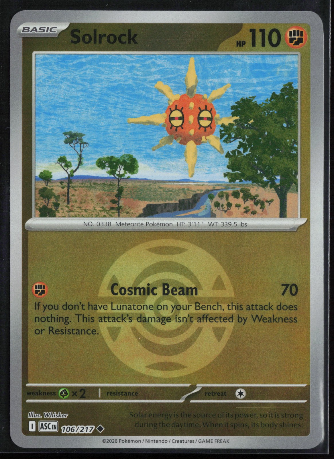 Solrock (Dusk Ball) - 106/217 - Uncommon - Reverse Holo NM Ascended Heroes