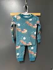 Hanna Andersson Sleigh Ride Pajama Set Christmas Organic Cotton Santa Sz 3