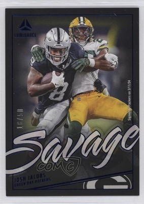 2024 Panini Luminance Savage Blue 16/50 Josh Jacobs #SAV-JJS 1cz3