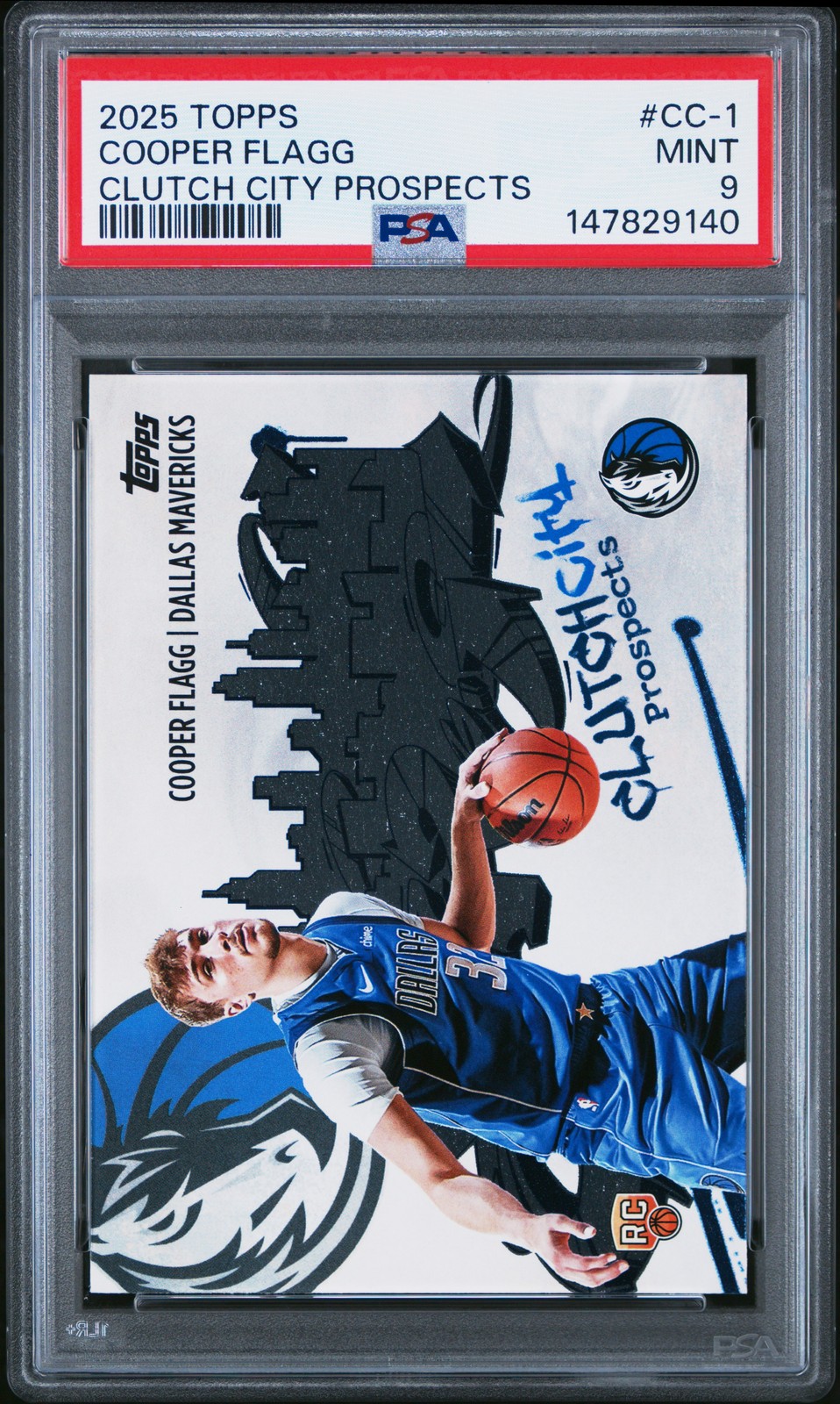 2025 TOPPS CLUTCH CITY PROSPECTS #CC-1 COOPER FLAGG PSA 9