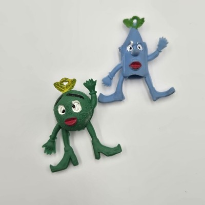 VTG LOT of 2 Munch Bunch Pencil Toppers 70s Novelty Prize Toy CH Hong Kong Kids