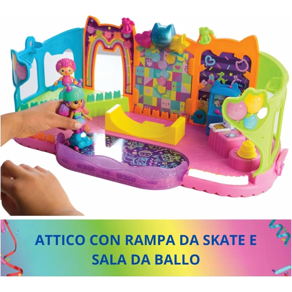 GABBY'S DOLLHOUS Party Room Attico Sala Ballo Feste Gabby Playset con Personaggi - Immagine 2 di 4