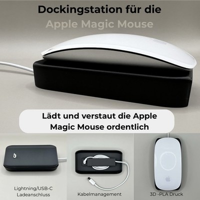 Dockingstation für Apple Magic Mouse Ladeschale USB-C Lightning Kabelmanagement
