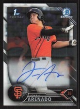 2016 BOWMAN CHROME JONAH ARENADO BCAP-JA  1ST RC AUTOGRAPHS SAN FRANCISCO GIANTS