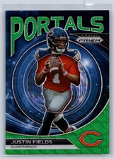 2023 Panini Prizm #PO-7 Justin Fields Portals Prizms Green Wave
