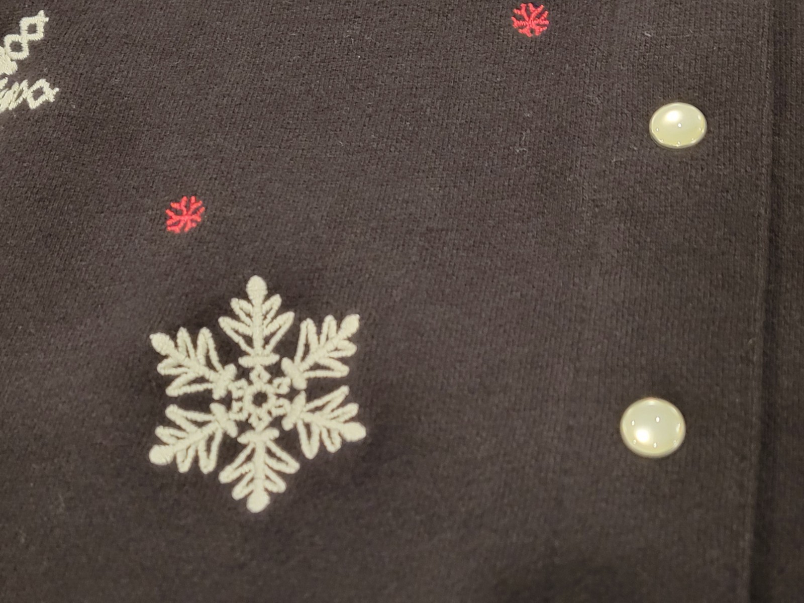 Classic Elements Snap Christmas Snowflake Cardiga… - image 10