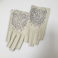 Elegant Chanel Lambskin Fingerless Gloves - S...
