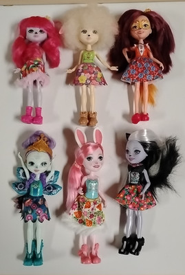 Mattel Enchantimals Lot of 6, Dolls, Sage Bree, Lorna, Felicity, Karina, Patter