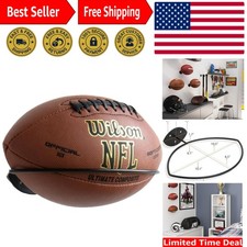 Sporta Wall Mount Football Rack - Stylish Black Steel Ball Holder for Decor