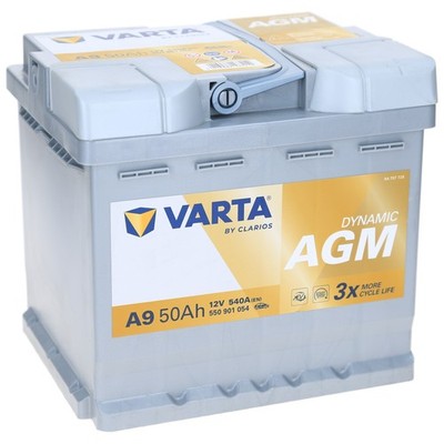 Varta AGM A9 50Ah 540 A Start Stop Autobatterie Starterbatterie 540A 550 901 054