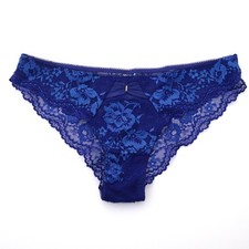 NEW Victoria's Secret VTG Ruched Bow Rhinestone Lace Cheekini Bikini Panty SMALL
