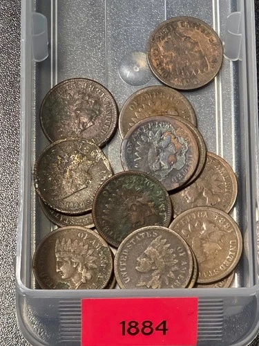 ☆1 COIN FROM LOT☆ 1884 Indian Head Cent Penny - Low Grade - Good Folder Filler
