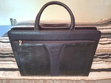 AKA DERI Black Leather Unisex Bag/Carrying Case with Shoulder Strap