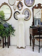 Vintage Ivory Floral Satin Slip Dress 30s Inspired Bridal Nightgown