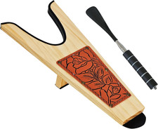 Wooden Boot Jack for Cowboy Boots with Wide Opening Design  Shoe Horn 2-In-1 Bo
