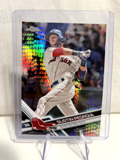 2017 Topps Chrome Dustin Pedroia Prism Refractor Boston Red Soxs 87