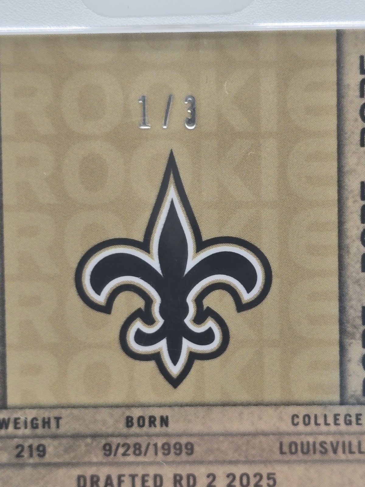 2025 Panini Honors Football - Tyler Shough - Gold Prizm # 1/3 Auto  WOW - Saints view 8