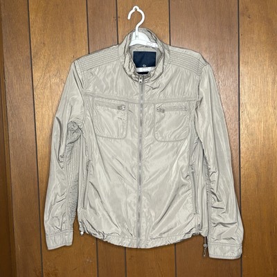 Buffalo David Bitton Moto Jacket Mens M Taupe Utility Modern Streetwear Urban