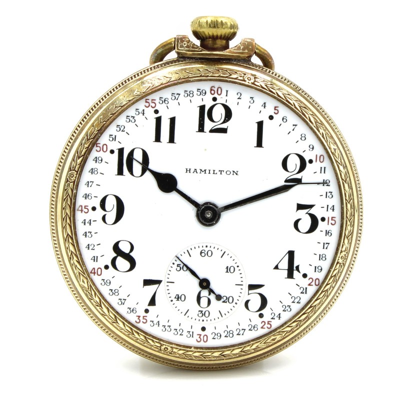 1943 Hamilton Railroad Grade 992B 21J 16s Montgomery Dial Pocket Watch #WB5770-1