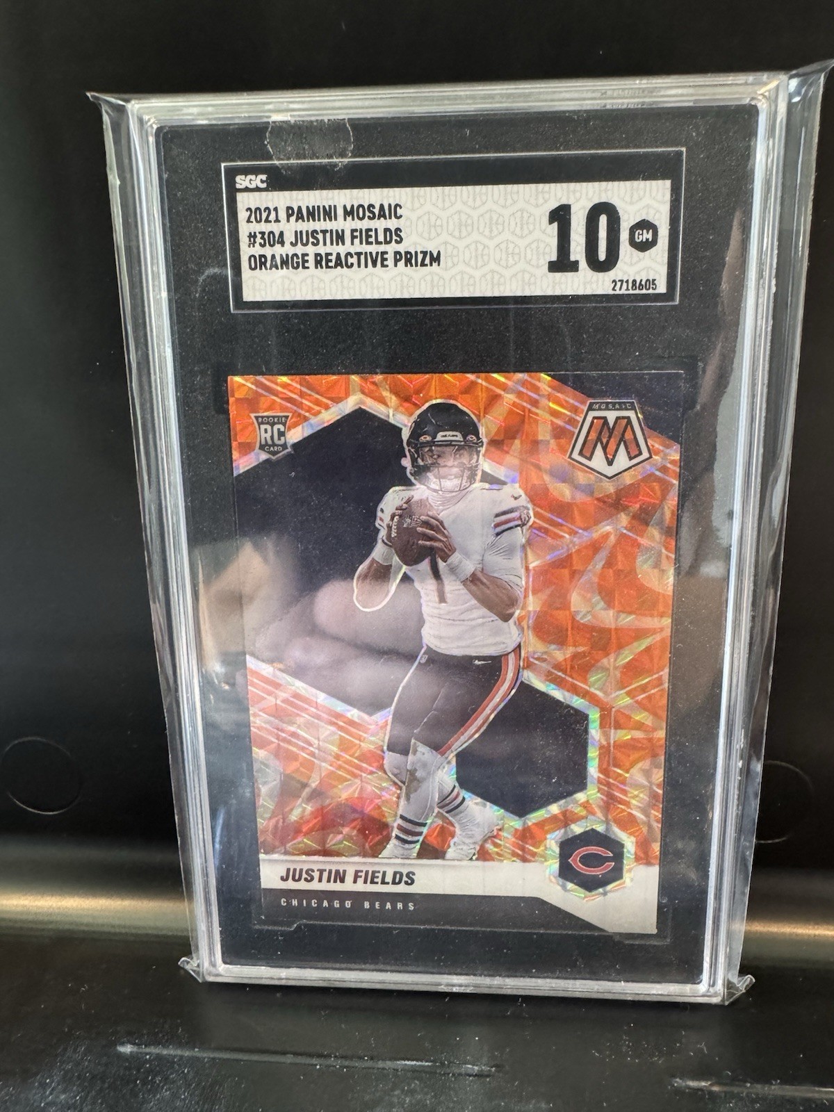 Justin Fields 2021 Mosaic #304 Reactive Orange SGC 10