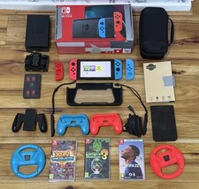 Nintendo Switch V2 bundle console, Joy-Cons, dock, charger, Games  accessories.