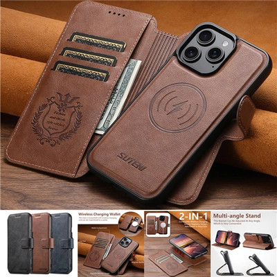 Magsafe abnehmbare Wallet Case für iPhone 17 16 15 14 13 Pro Max Leder Hülle