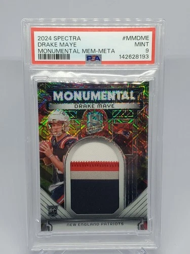 2024 Panini Spectra - Monumental Memorabilia Drake Maye /25 #MM-DME PSA 9