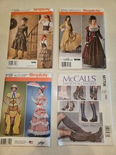 Lot of 4 Steampunk Victorian Costume Patterns Simplicity McCalls Uncut Size 14-2