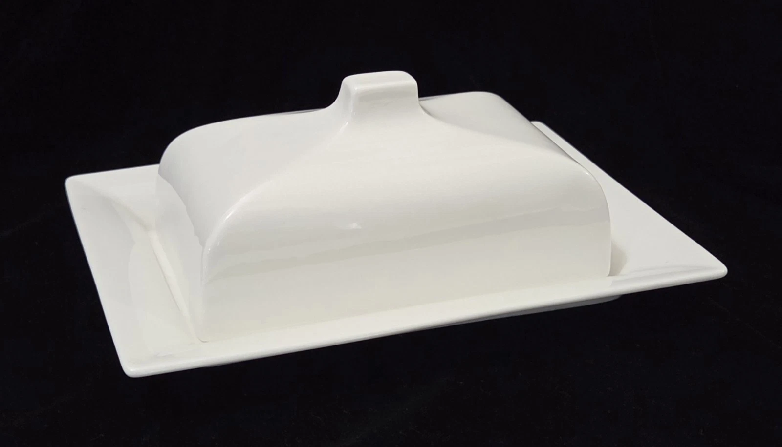 Rare Elegant Butter Dish w/Lid White Porcelain Minimalist Australian Design Gift