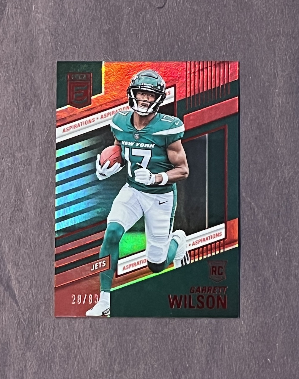 2022 Panini Donruss Elite #118 Garrett Wilson Red Aspirations /83 RC