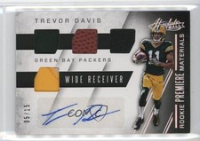 2016 Panini Absolute Rookie Premiere Materials Quad 5/15 Trevor Davis Auto v9t