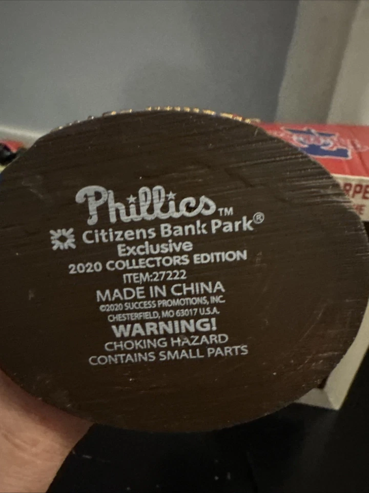 罕见 CBP BRYCE HARPER PHILADELPHIA PHILLIES 场馆 摇头公仔 全新带盒 未使用 — 第 3/4 张图片