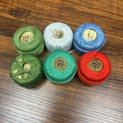 Presencia Finca Perle Cotton Embroidery Thread Lot of 6 No 8 and 16 Assorted New