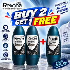 Rexona Men Invisible Dry Roll On Antiperspirant 45 ml x3 ( Buy 2 Get 1 Free)
