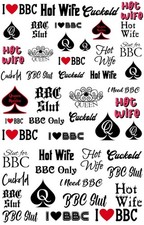 48 Naughty Temporary Tattoos Adult Body Art Slave Kinky Sex Hot Slutty Stickers