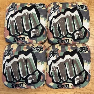 Ninja Bagz Street Camo Cornhole Bags Set of 4 ACL Pro 2023 Herringbone Carpet