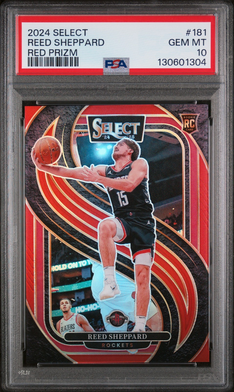 Reed Sheppard 2024 Select Red Prizm Rookie 134/199 PSA 10 #181