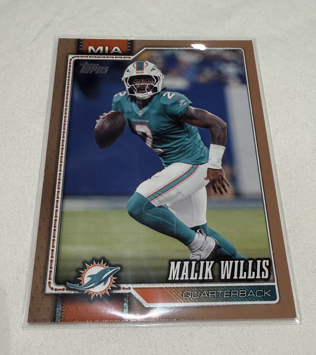 2026 Topps Flagship Football - Gold /2026 Malik Willis #238 Miami Dolphins