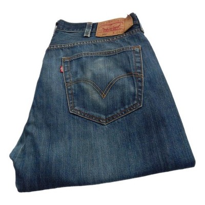 Levi 501 Straight Jeans Regular Blau Taille 38 Bein 32 W38 L32 Button Fly (Q8259)