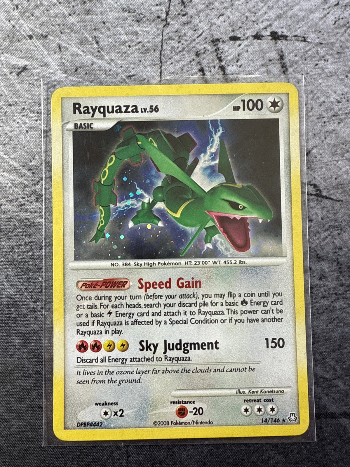 Swirled Pokemon Legends Awakened Rayquaza LV.56 14/146 Holo Rare NM