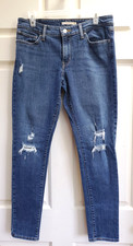 Levis 711 Skinny Jeans Womens 31 Medium Wash Distressed Denim 18881-0294