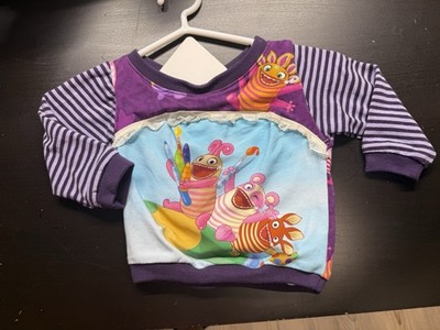 Handmade Pullover Sorgenfresser   Lila Baby Pullover Gr. 62/68 - Baby Kleidung