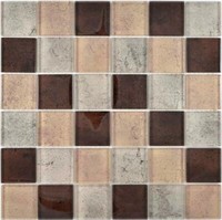 Glasmosaik Beige Braun GläNzend Wand Bad KüChe Wc 88-1212 | 10 Mosaikmatten
