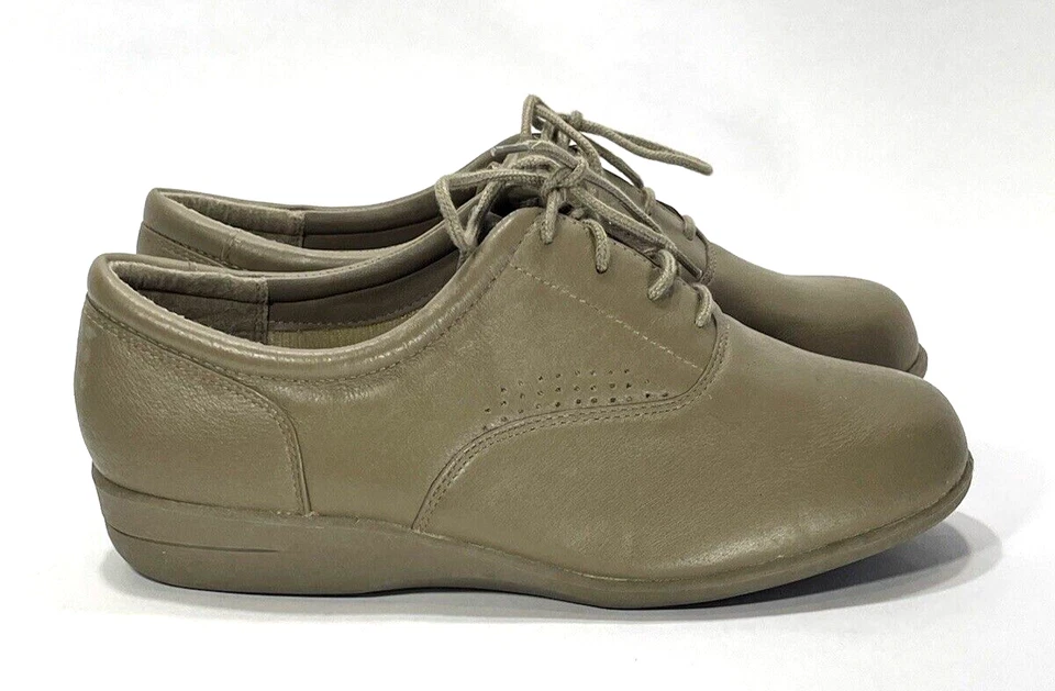 DR. SCHOLL'S Double Air-Pillo Leather Lace-up Oxford Shoes Women 9 Wide Beige - Image 2 of 4